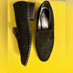 Black Studded Loafers, Great condition. Size 10.